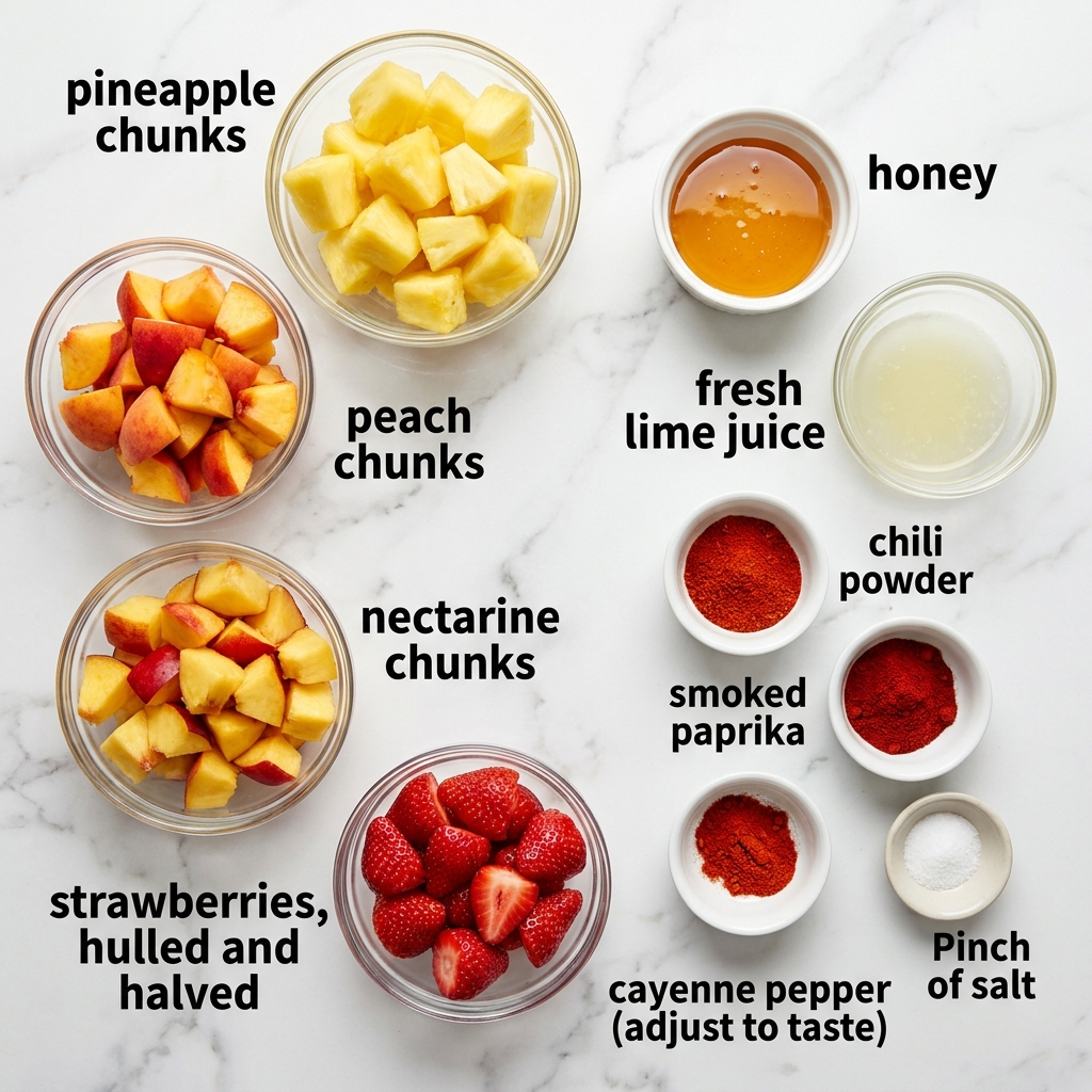 Grilled Fruit Kabobs with Sweet & Spicy Glaze