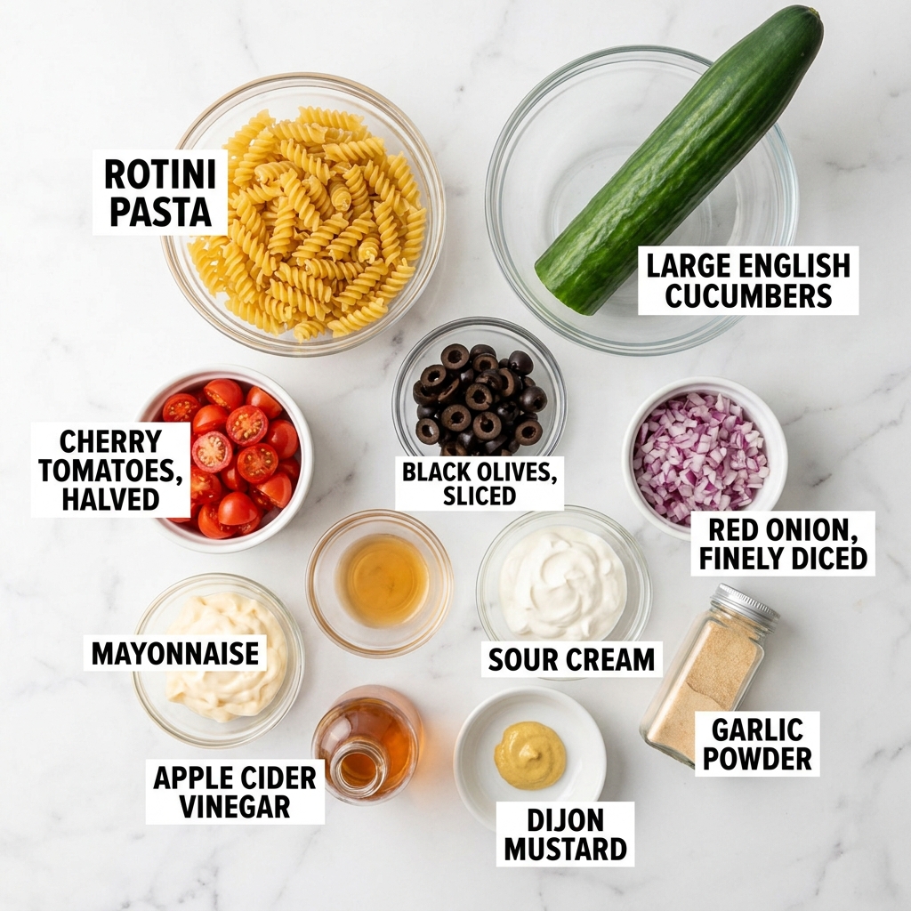Spooky Halloween Pasta Salad with Jack-O’-Lantern Cucumbers – Easy Fall Side Dish