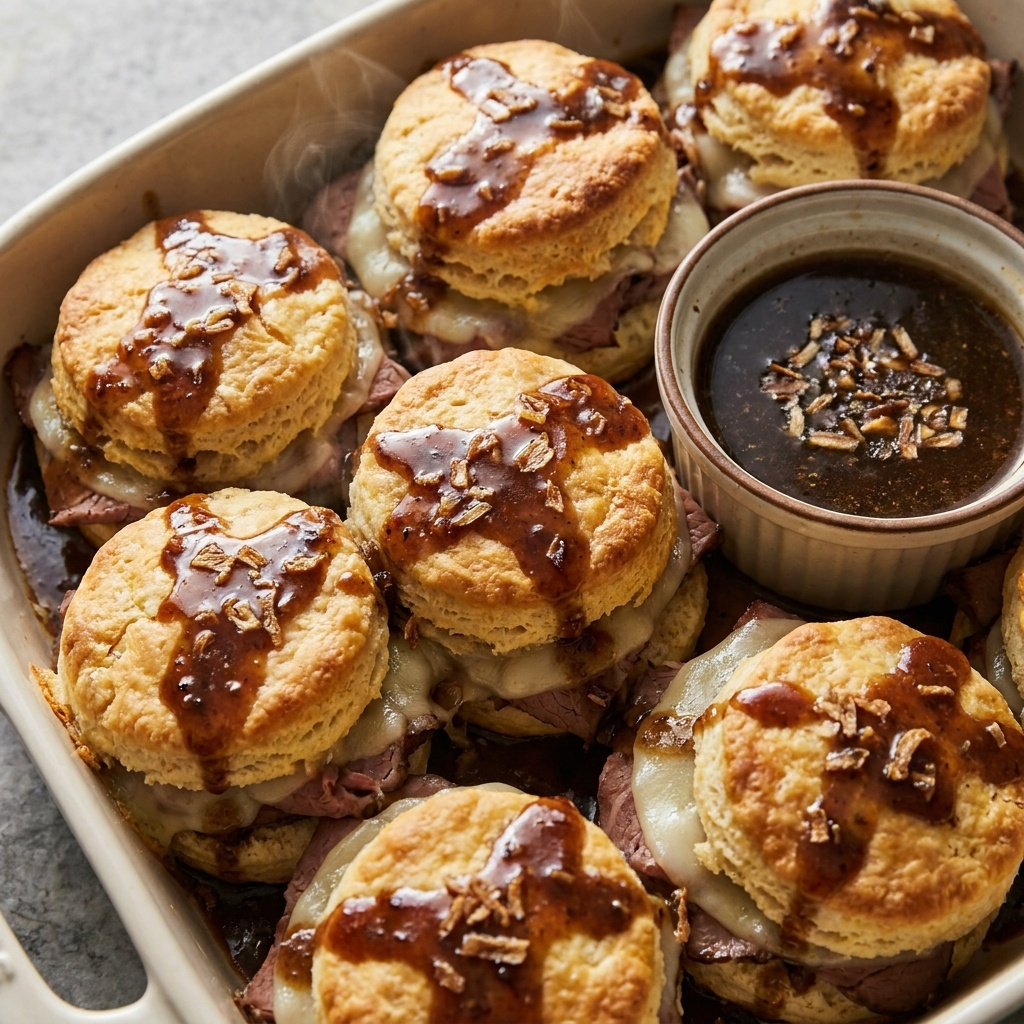 Baked french dip biscuits recipe