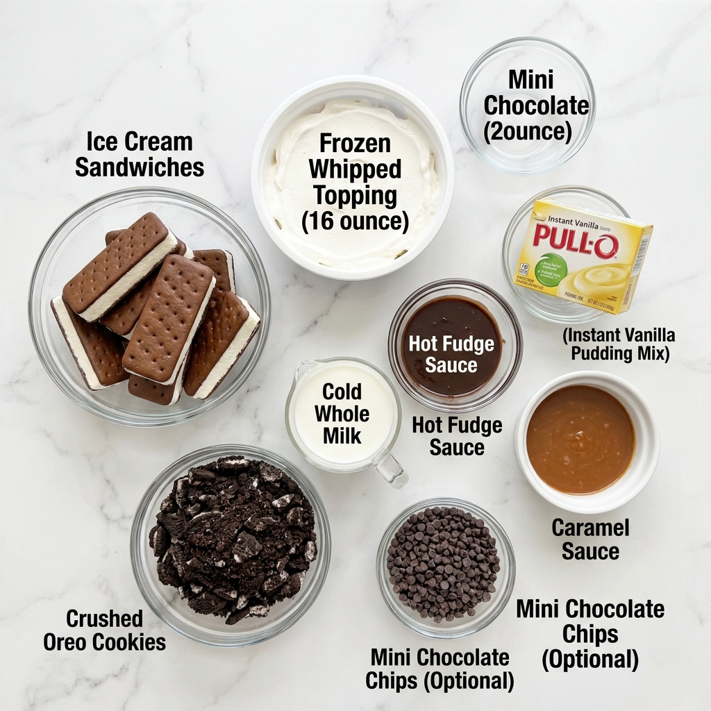 Cookies and Cream Ice Cream Sandwich Lasagna