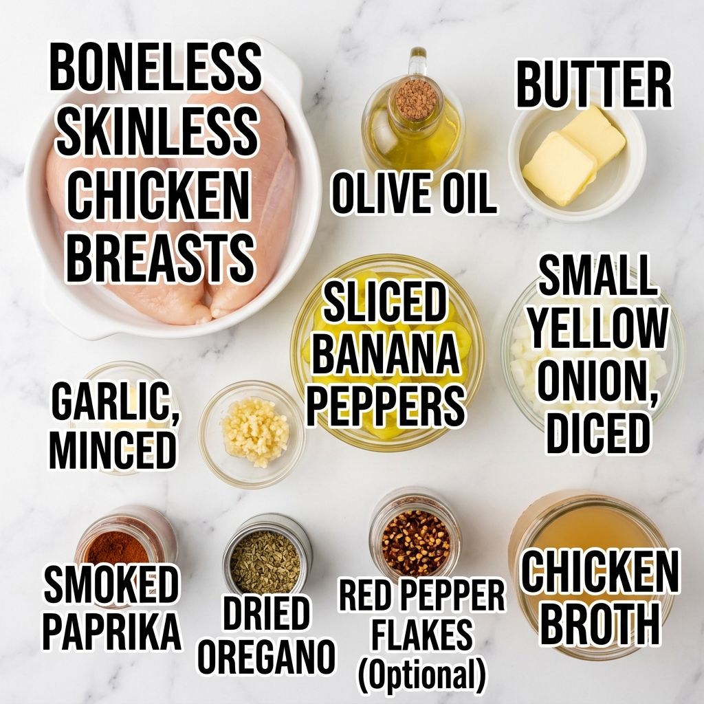 Creamy Banana Pepper Chicken Skillet