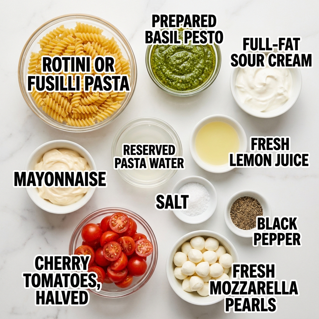 Creamy Basil Pesto Pasta Salad