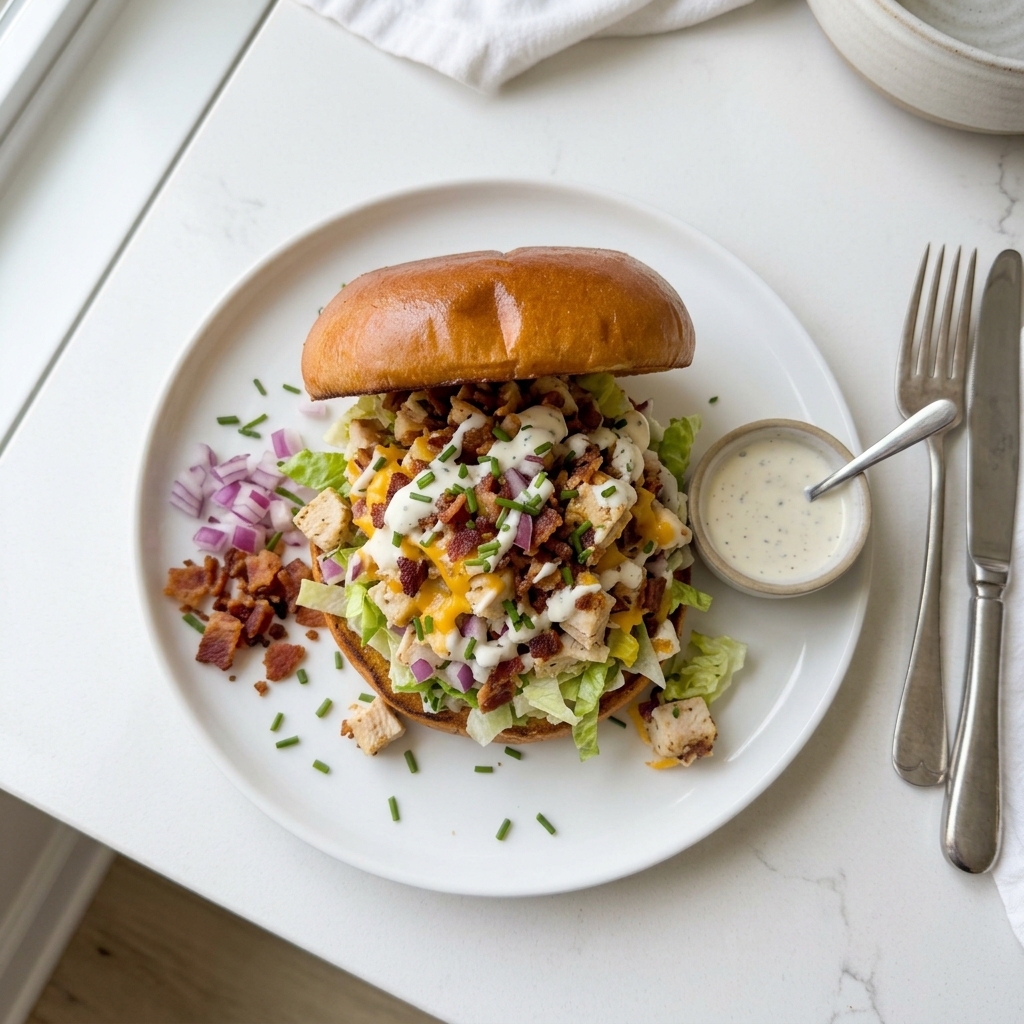 Easy Chopped Chicken Bacon Ranch Sandwich Recipe