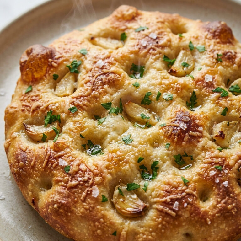 Easy Garlic Parmesan Focaccia Bread Recipe Loaded with Savory Flavor