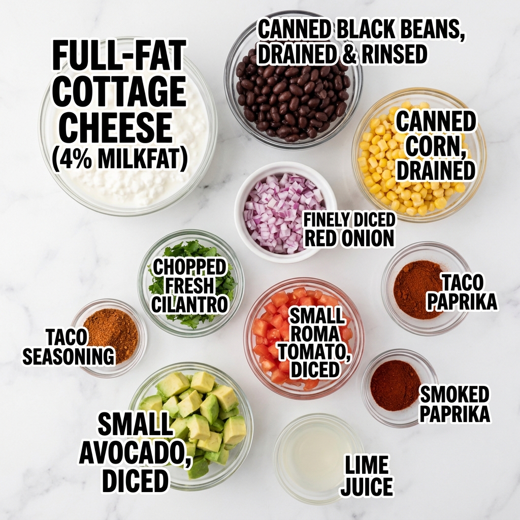 High-Protein High-Fiber Taco Cottage Cheese Bowl