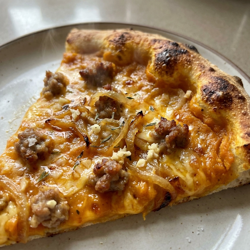Pumpkin Pizza w/Sausage & Caramelized Onions