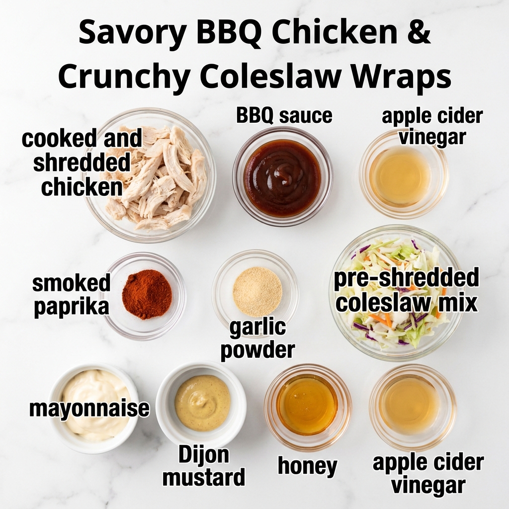 Savory BBQ Chicken & Crunchy Coleslaw Wraps: A Delicious Bite of Flavor!
