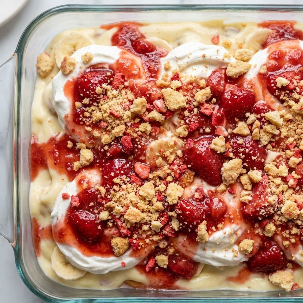 Strawberry Crunch Banana Pudding
