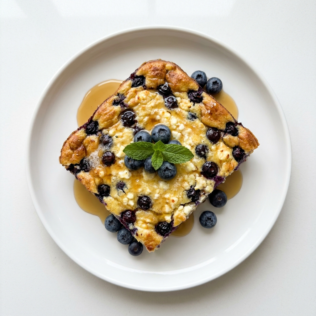 Blueberry Cottage Cheese Breakfast Bake