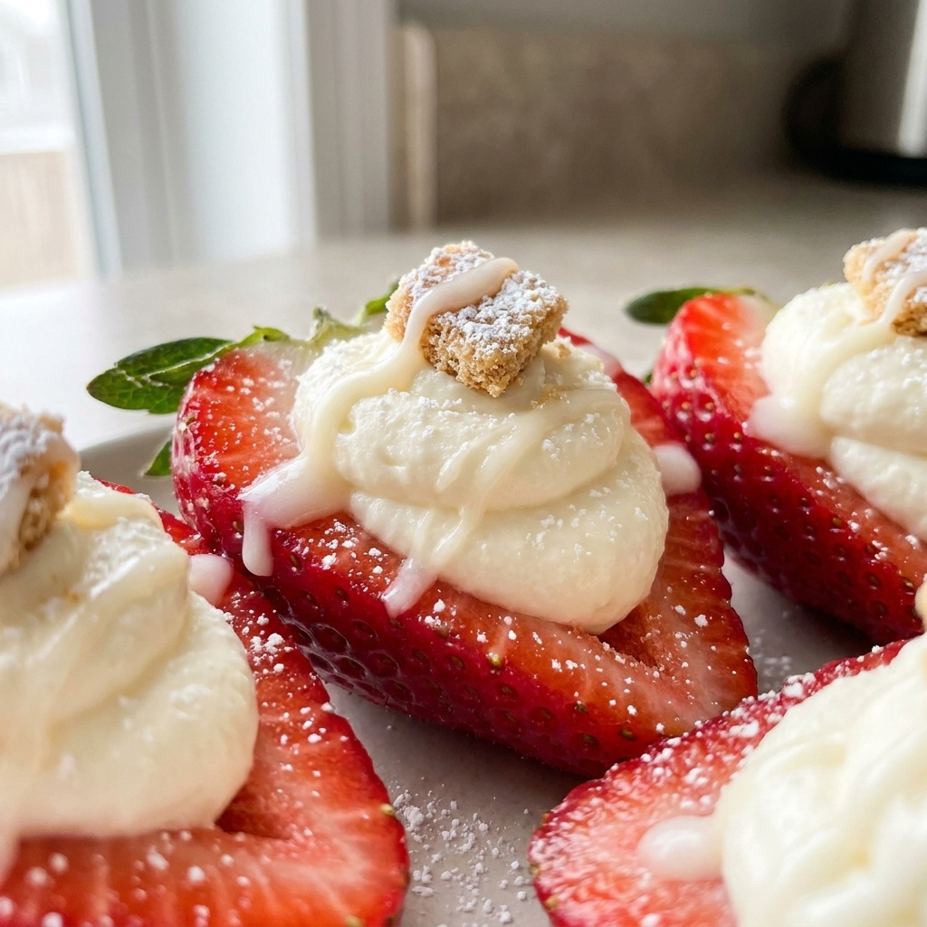 Cheesecake deviled strawberries