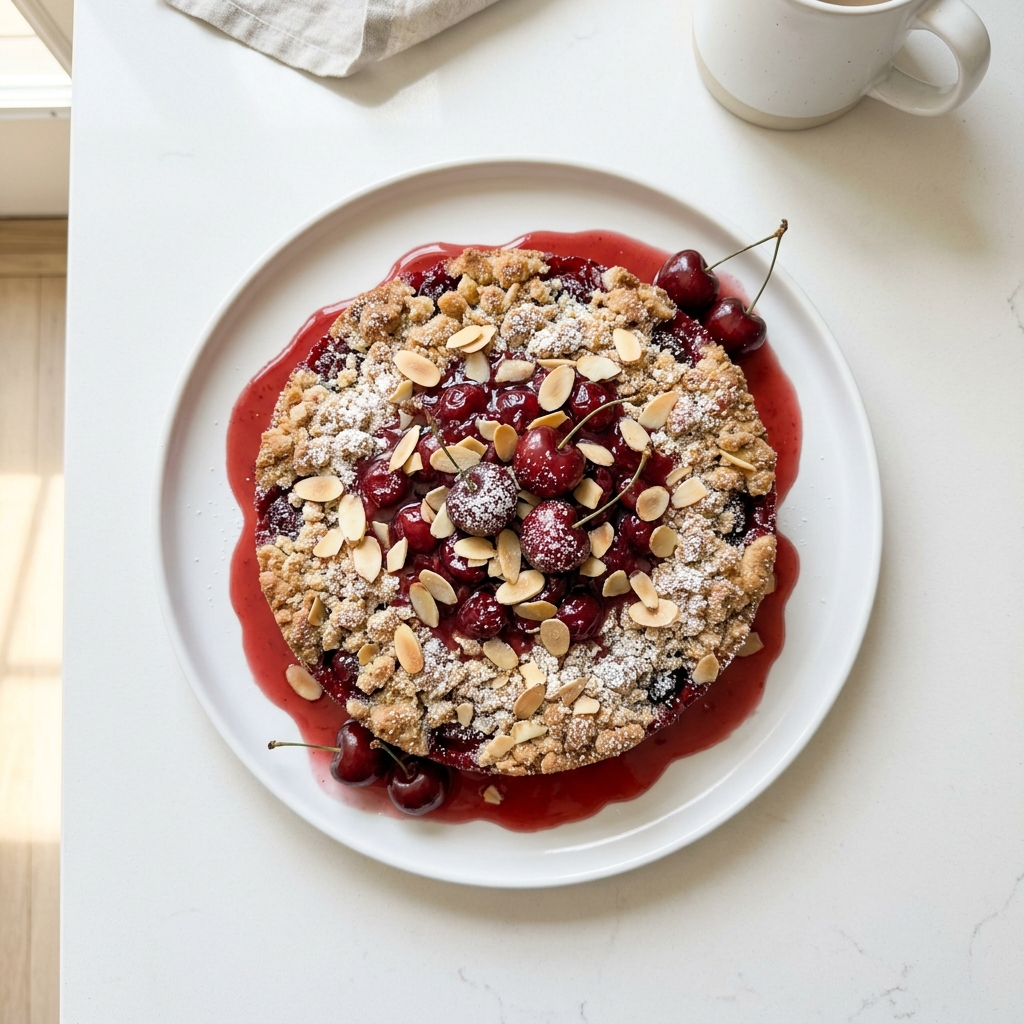 Cherry Almond Crumble Cake