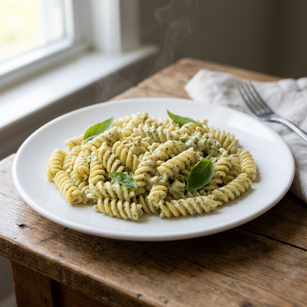 Creamy Basil Pesto Pasta Salad