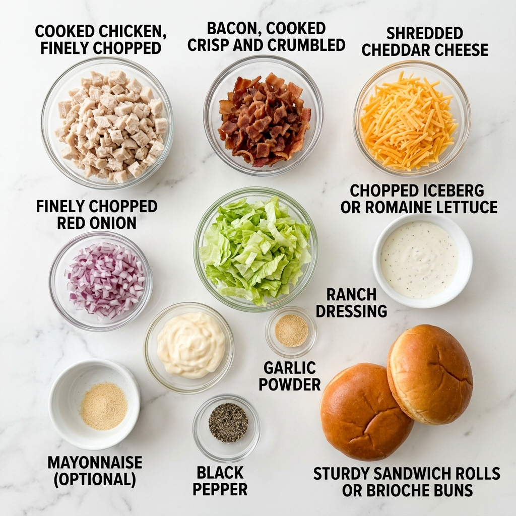 Easy Chopped Chicken Bacon Ranch Sandwich Recipe