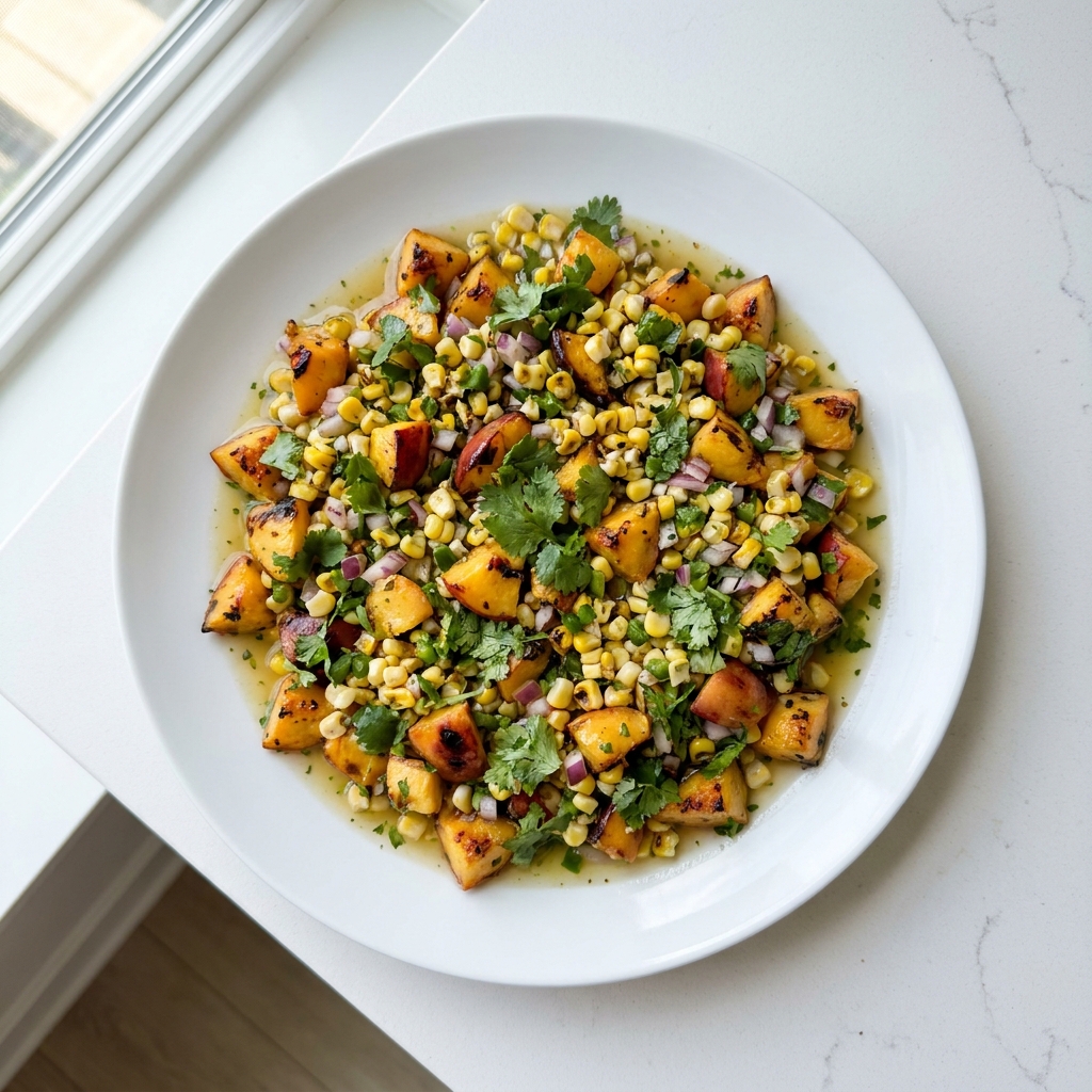 Fire-Roasted Peach Corn Salsa