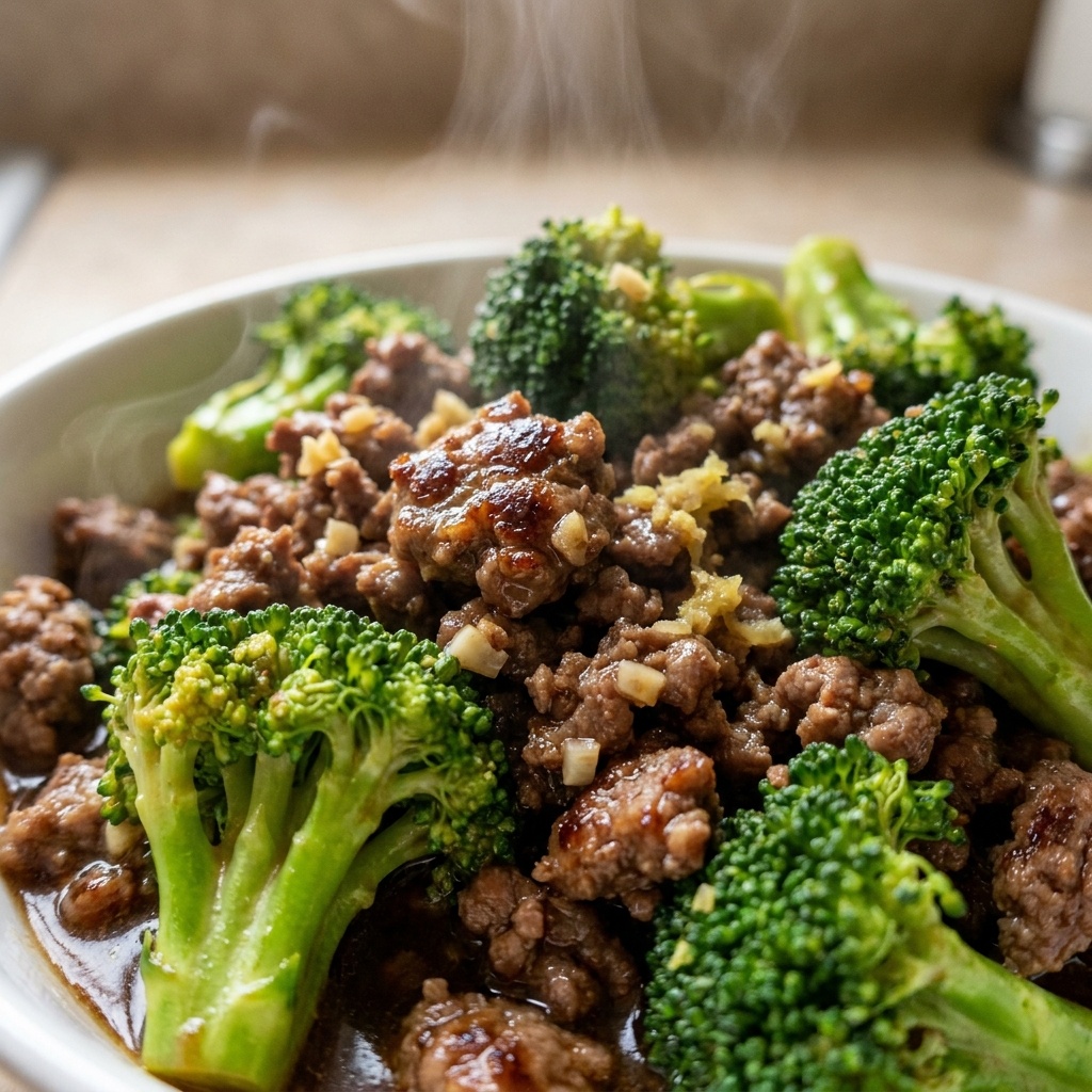 Flavorful Ground Beef and Broccoli
