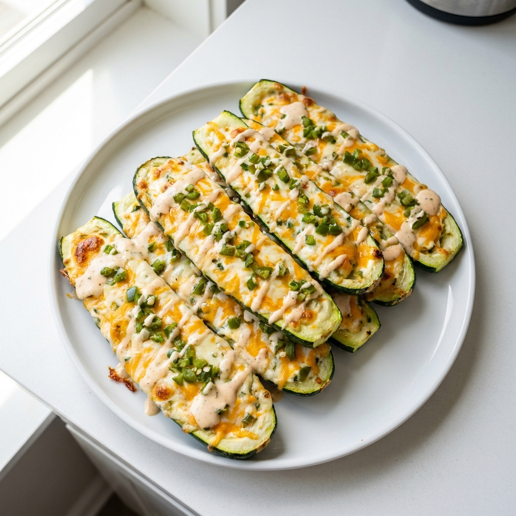Jalapeno Popper Zucchini Boats
