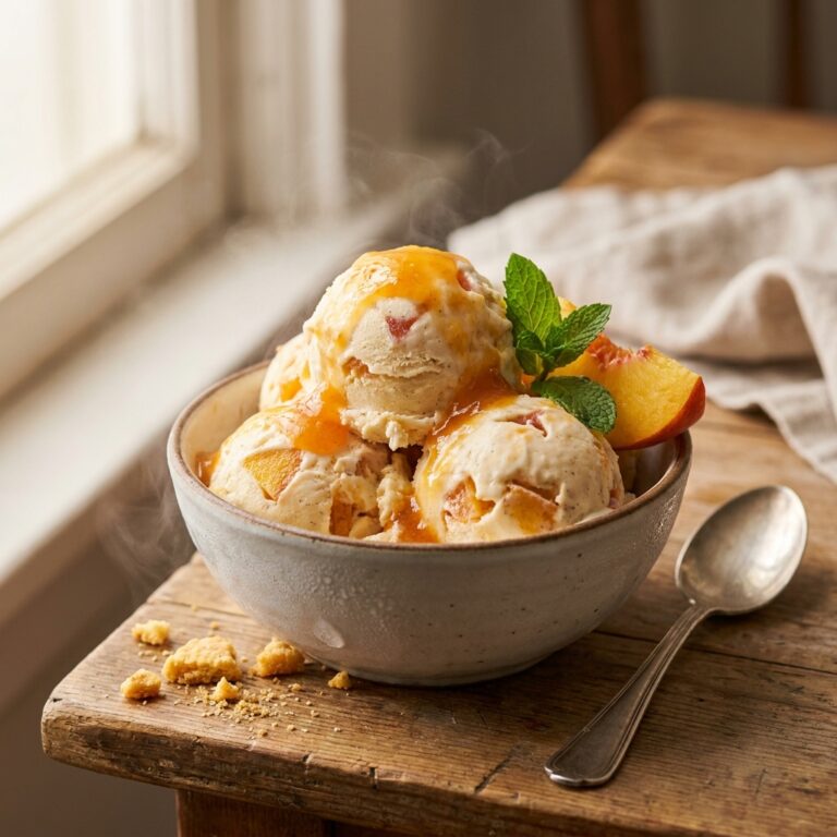 No-Churn Peach Ice Cream