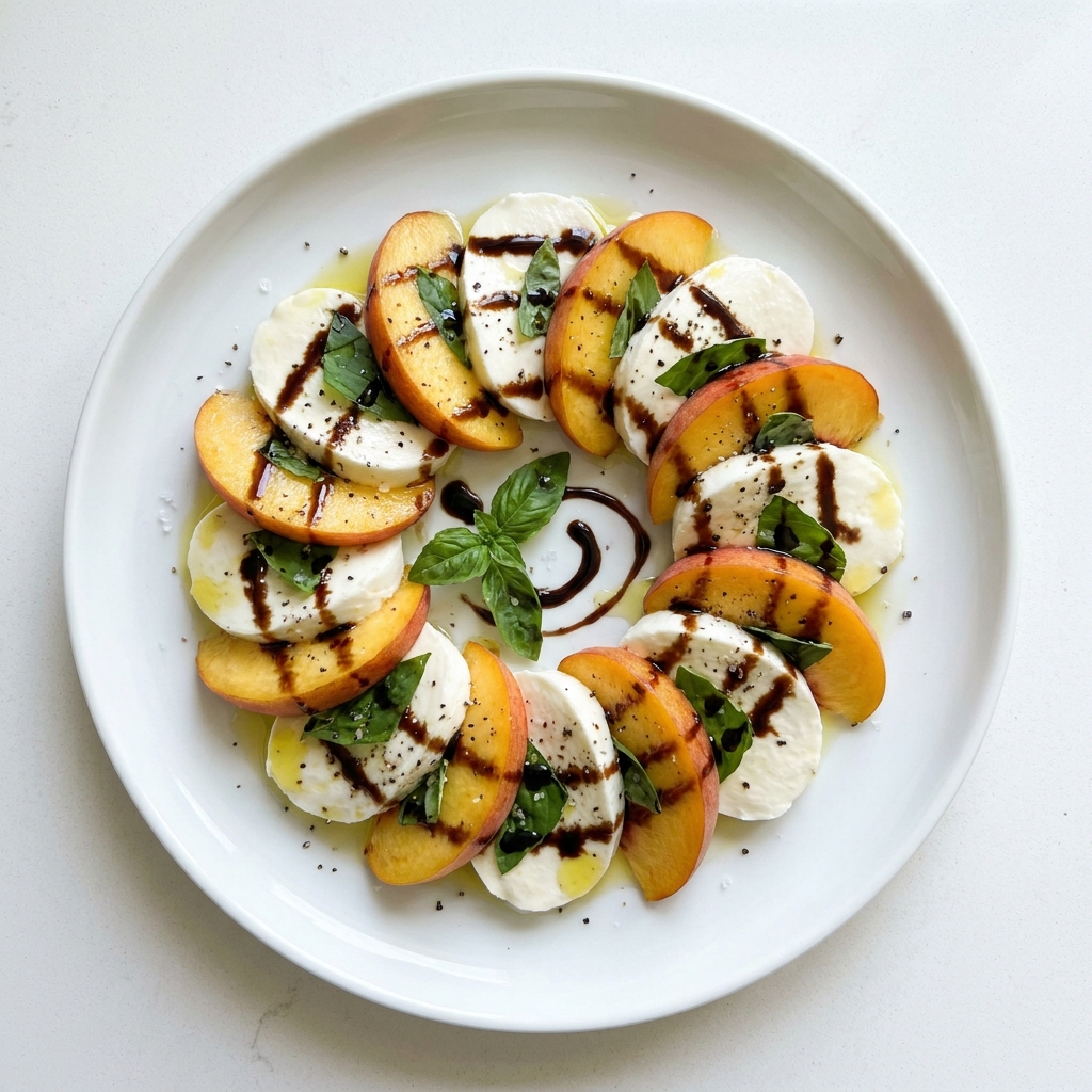 Peach Caprese Salad with Balsamic Glaze