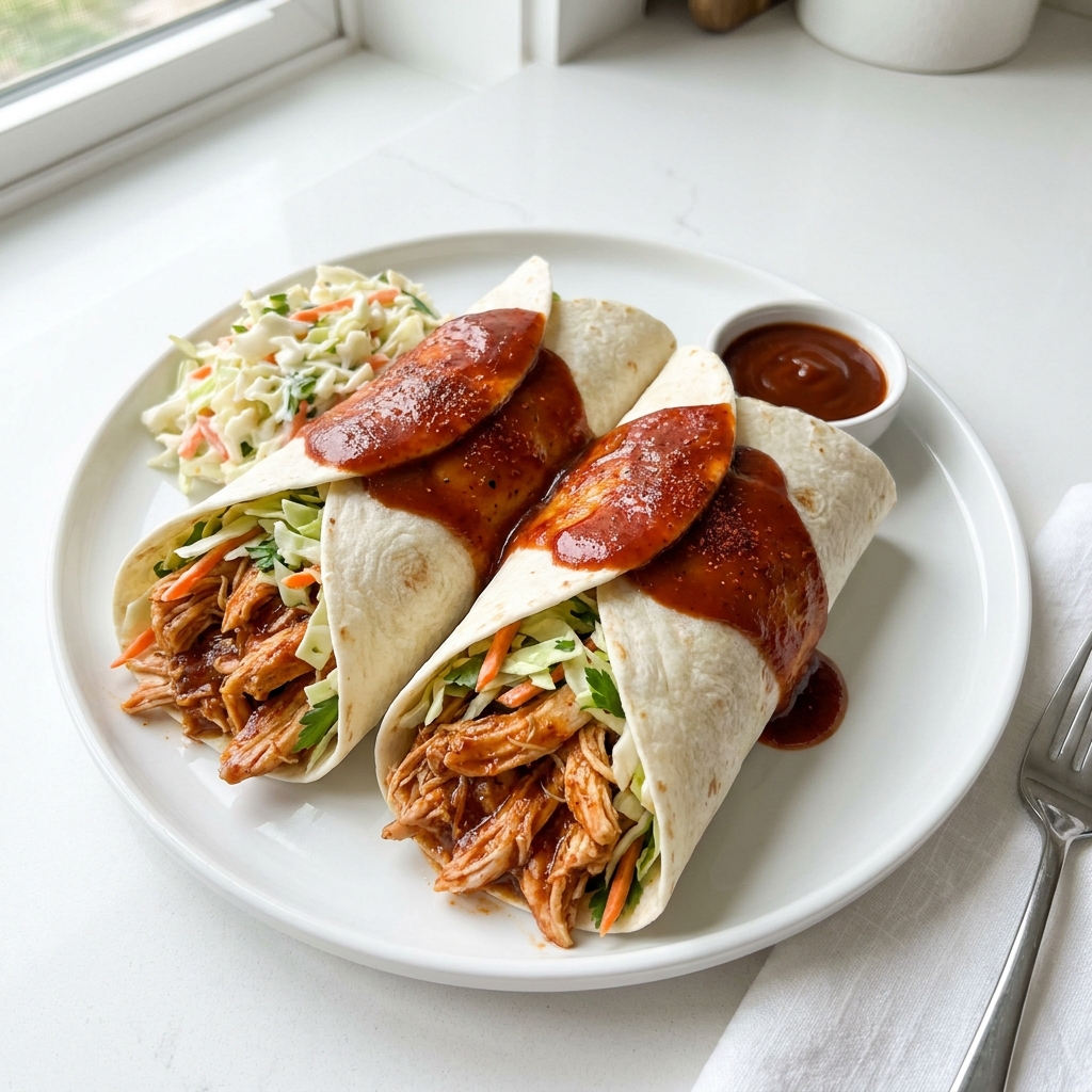 Savory BBQ Chicken & Crunchy Coleslaw Wraps: A Delicious Bite of Flavor!