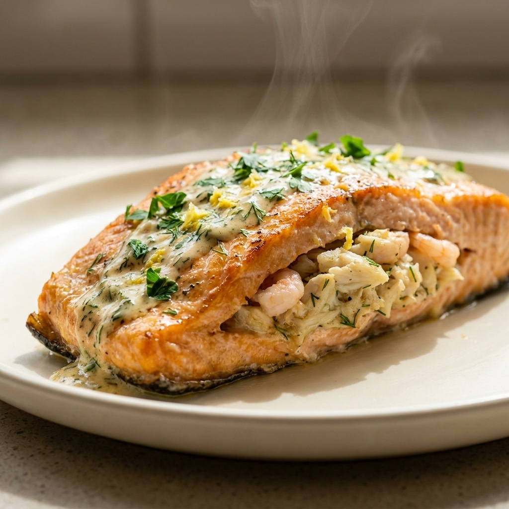 Seafood Lover's Delight | Crab & Shrimp Stuffed Salmon Recipe