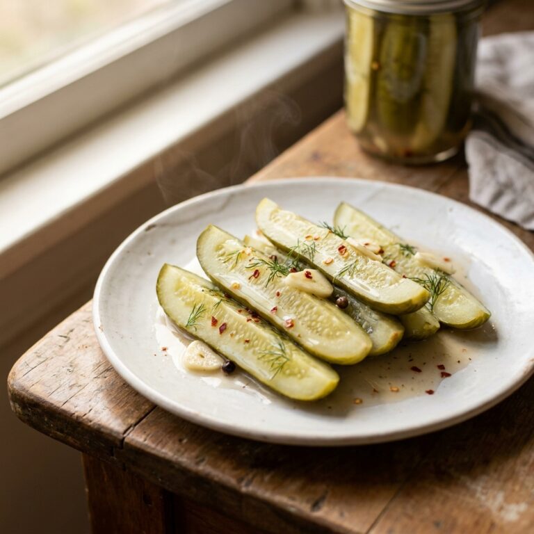 Spicy Garlic Refrigerator Pickle Spears
