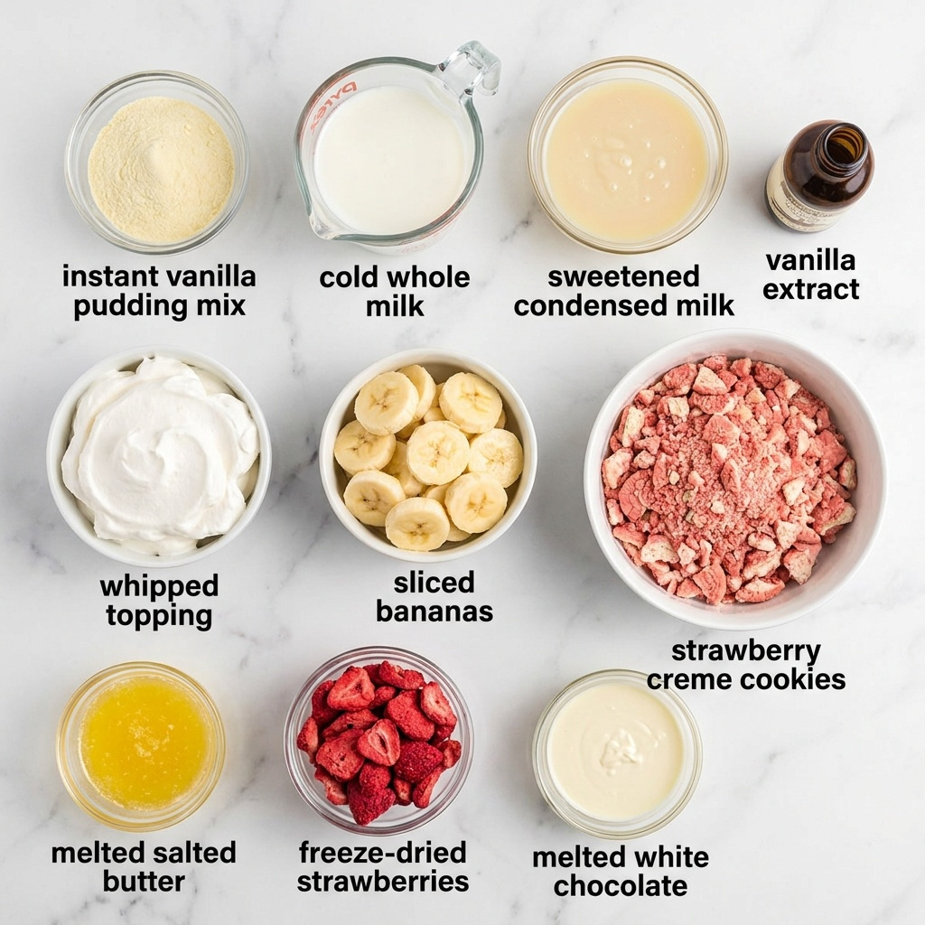 Strawberry Crunch Banana Pudding
