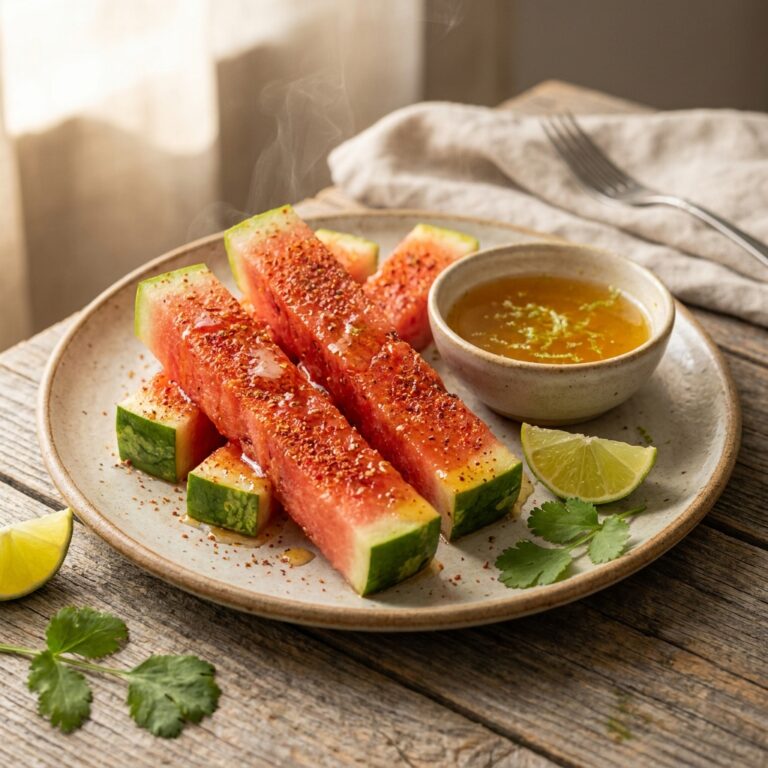 Tajín Watermelon Fries with Honey Lime Dip