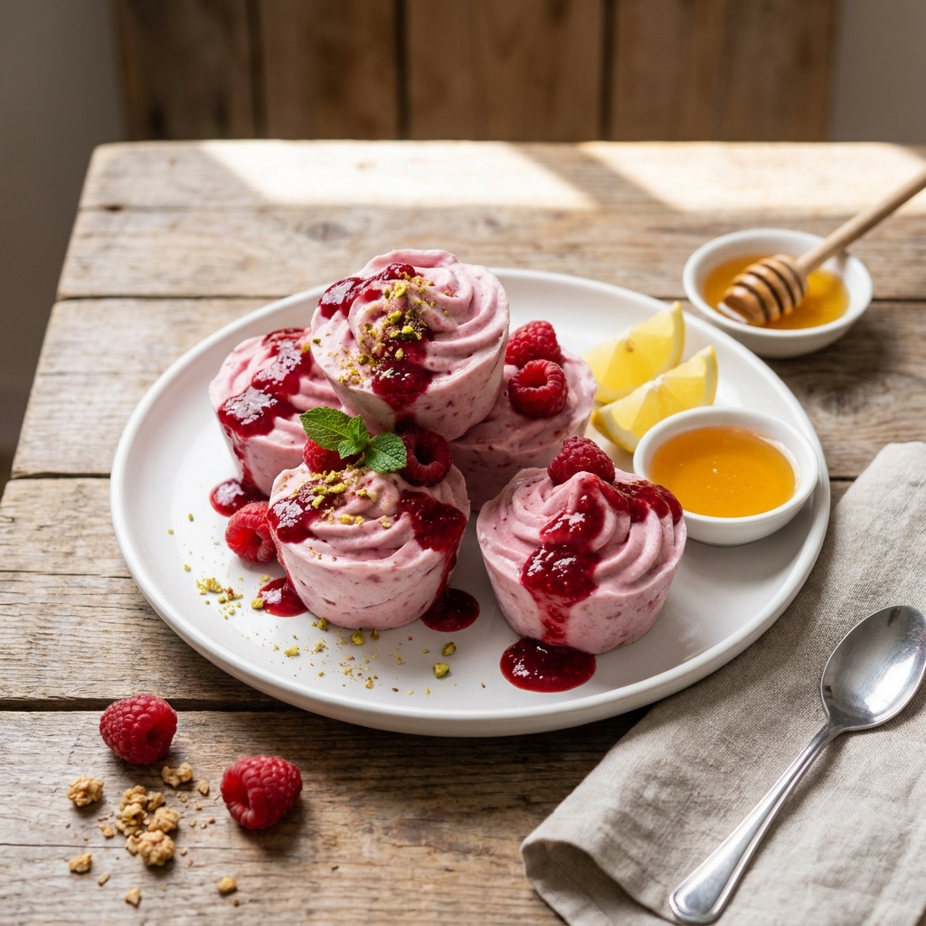 Whipped Raspberry Frozen Yogurt Cups