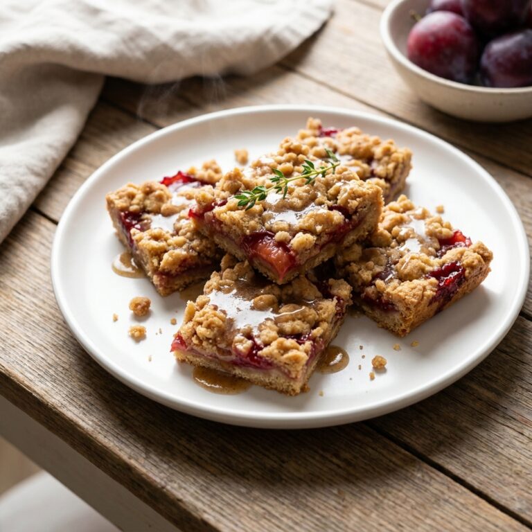 Brown Butter Plum Crumble Bars