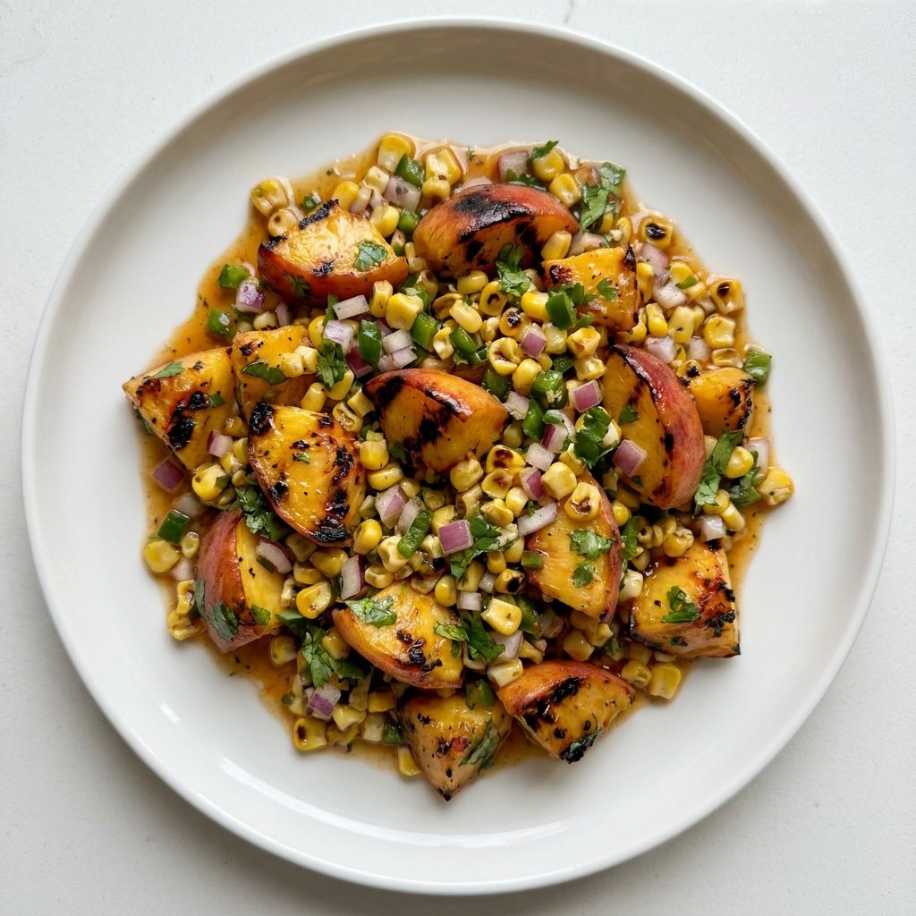 Fire-Roasted Peach Corn Salsa