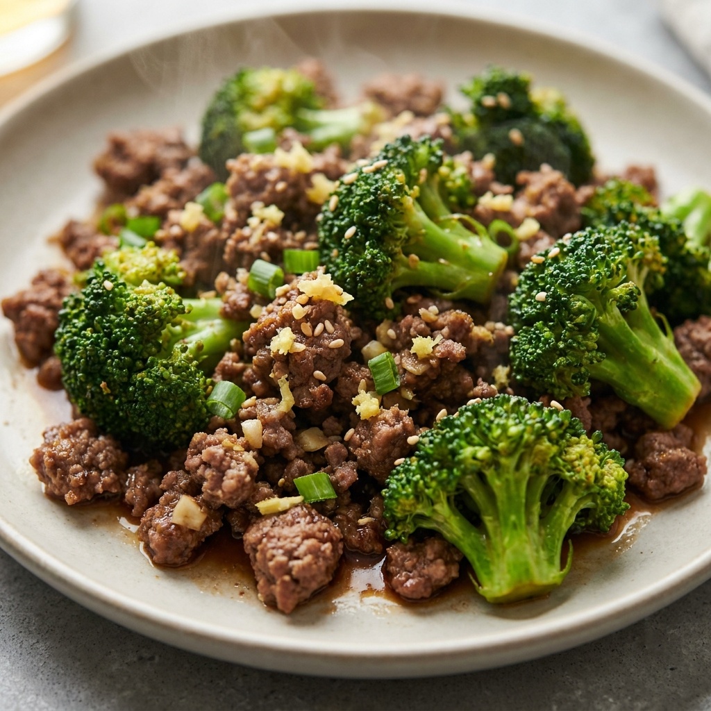 Flavorful Ground Beef and Broccoli