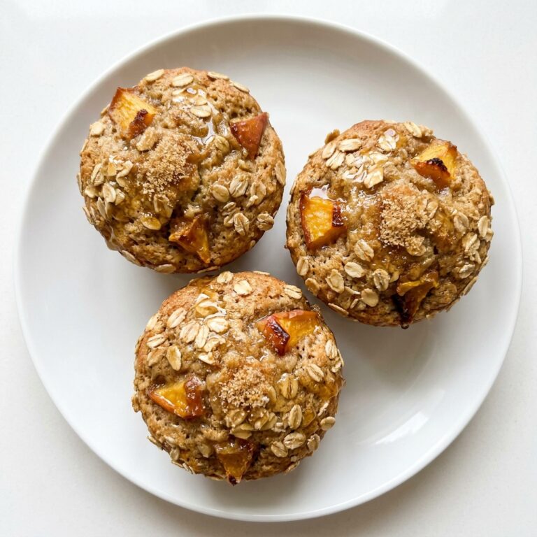 Honey Peach Oat Muffins