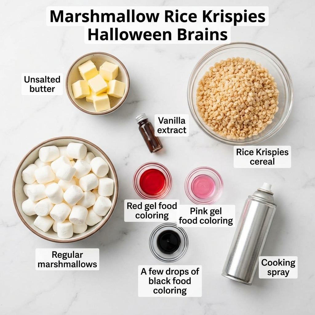 Marshmallow Rice Krispies Halloween Brains