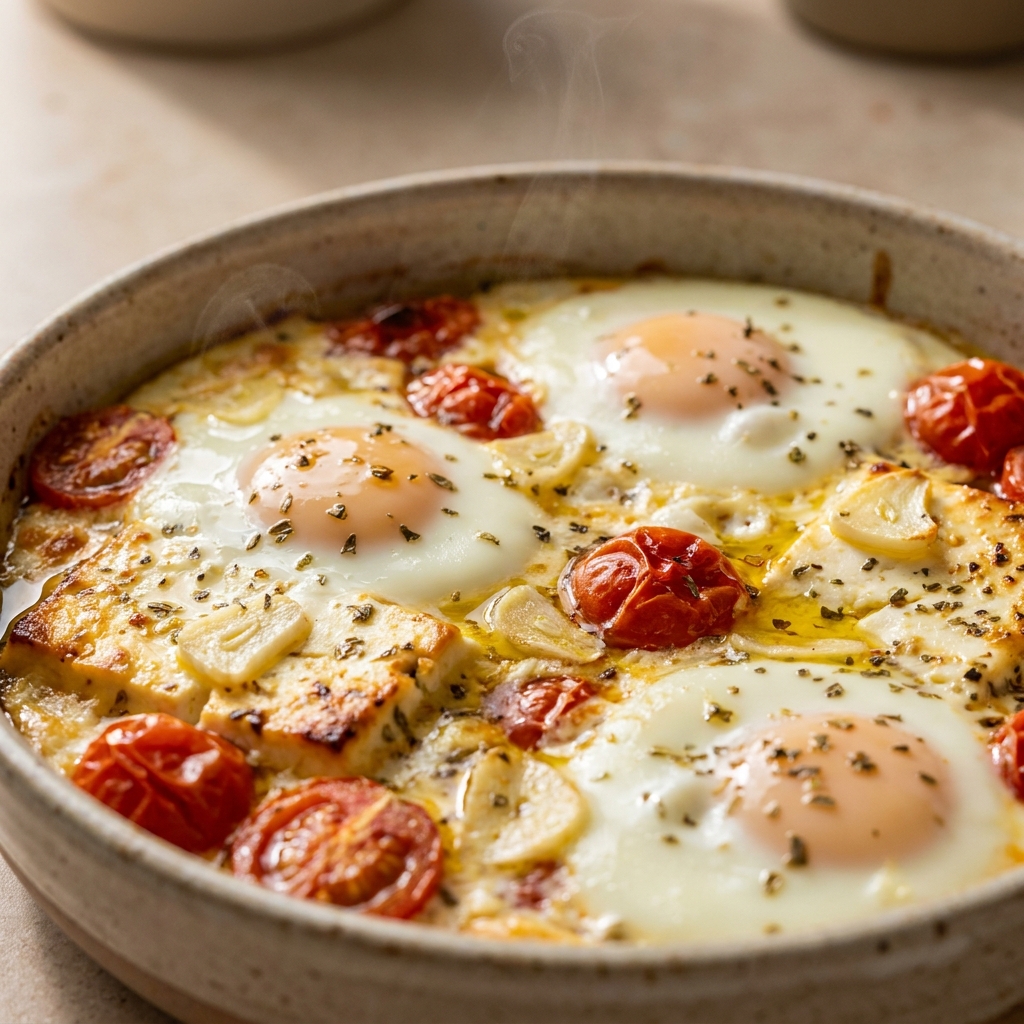 Mediterranean Baked Feta Eggs