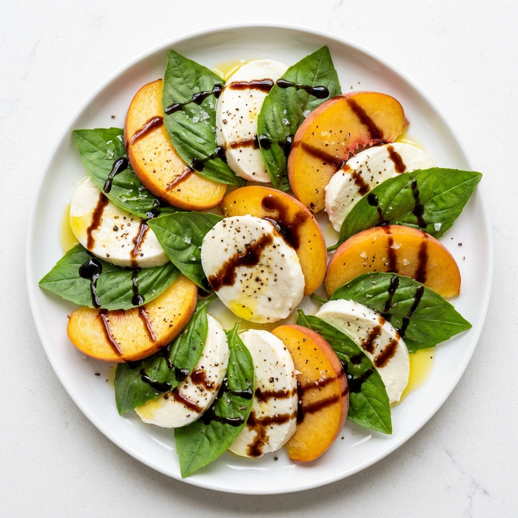 Peach Caprese Salad with Balsamic Glaze
