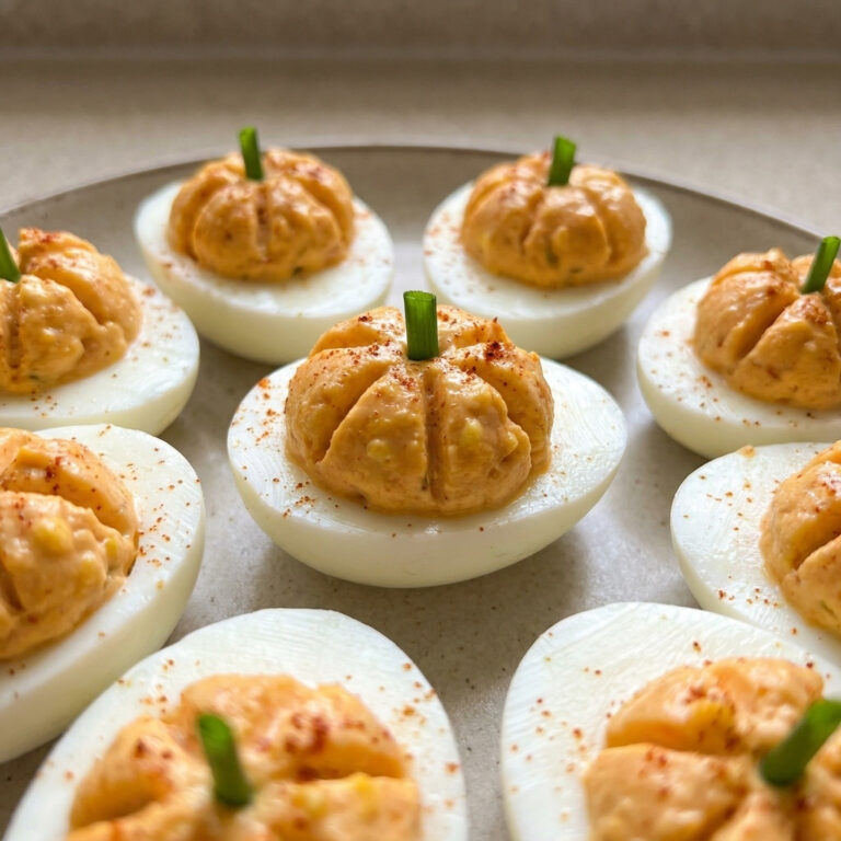 Pumpkin deviled eggs