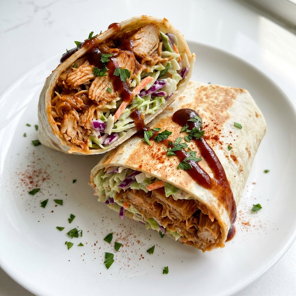 Savory BBQ Chicken & Crunchy Coleslaw Wraps: A Delicious Bite of Flavor!