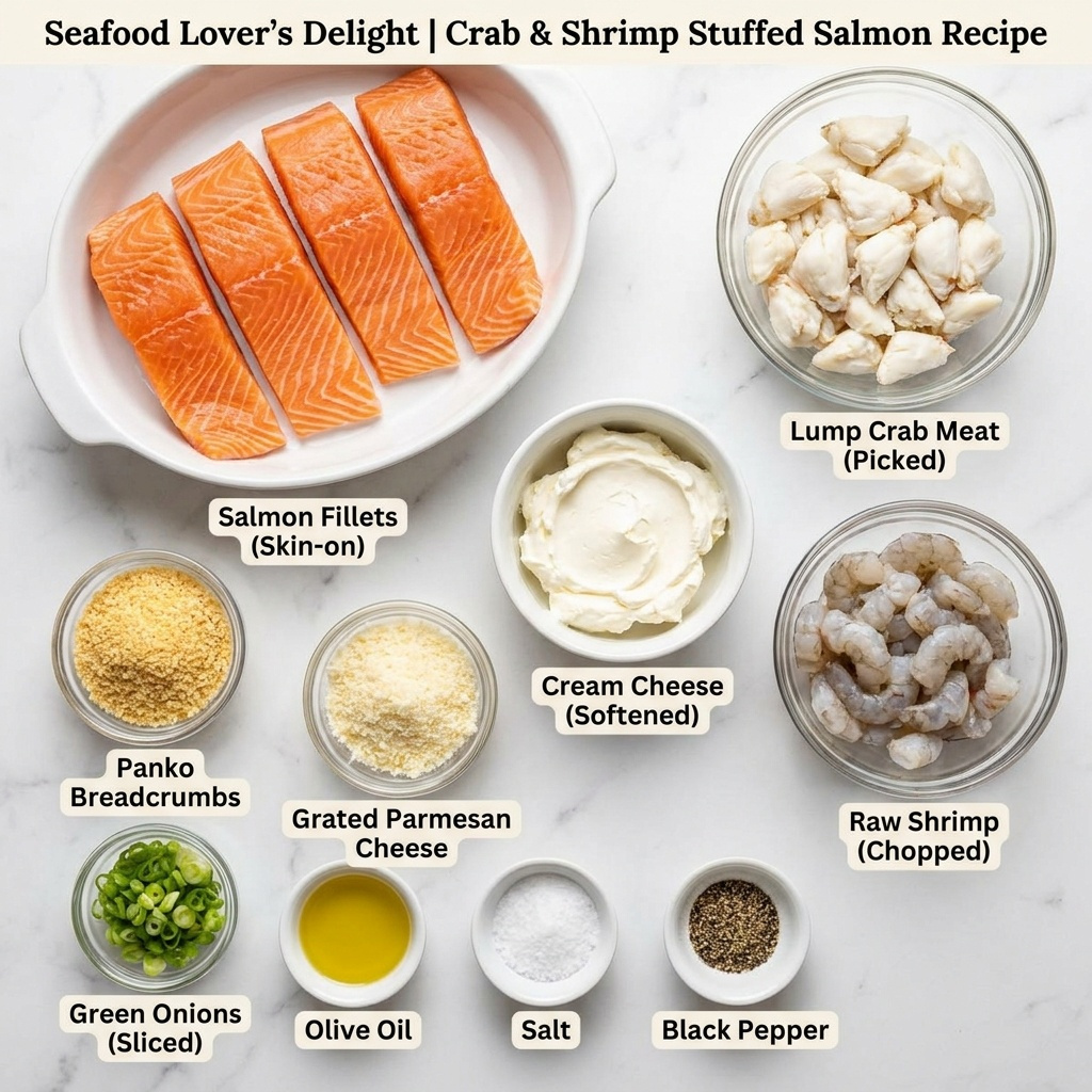 Seafood Lover's Delight | Crab & Shrimp Stuffed Salmon Recipe