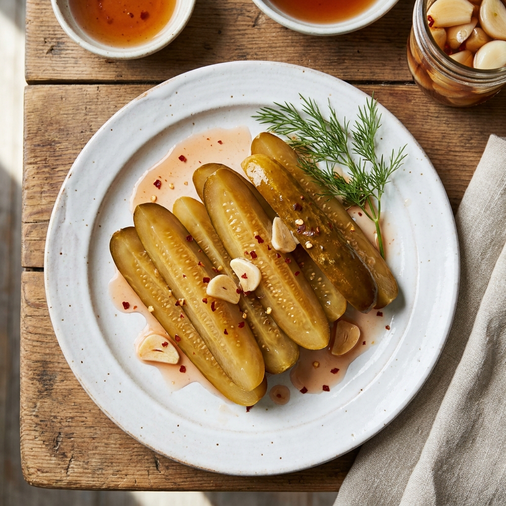 Spicy Garlic Refrigerator Pickle Spears