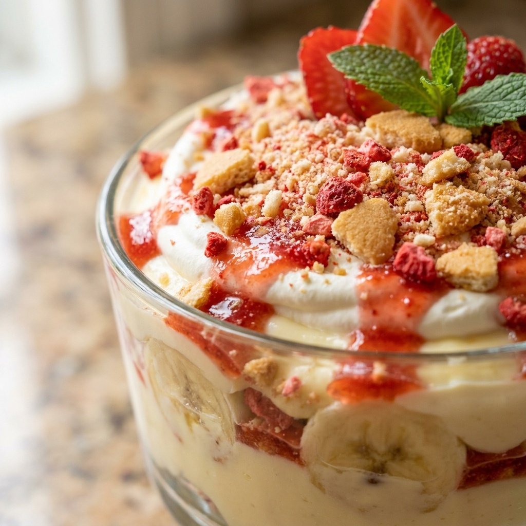Strawberry Crunch Banana Pudding