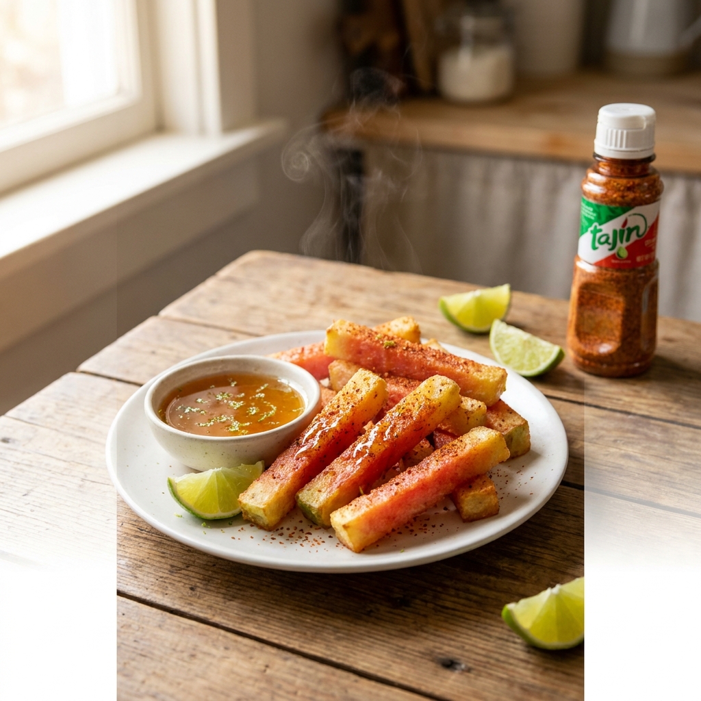 Tajín Watermelon Fries with Honey Lime Dip