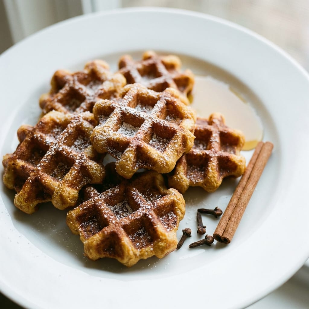Crispy Pumpkin Spice Waffle Bites