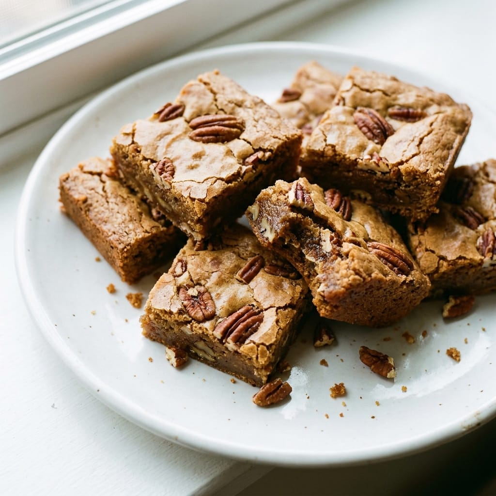 Brown Butter Pecan Blondie Bars