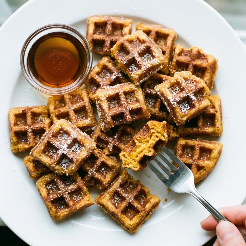 Crispy Pumpkin Spice Waffle Bites