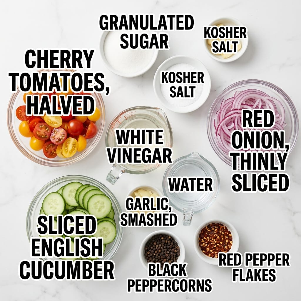 Pickled Cherry Tomatoes, Red Onion, and Cucumber Recipe